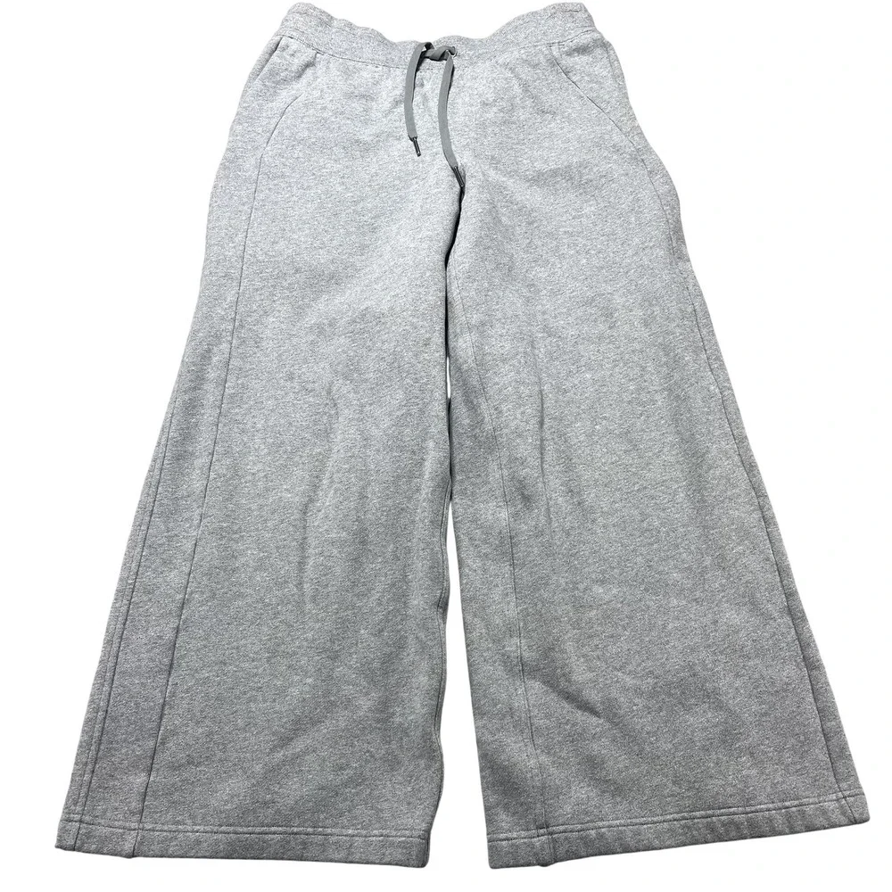 Lululemon Sweatpants Womens Large Gray Wide Leg Fleece Drawstring Baggy LW5GEHS